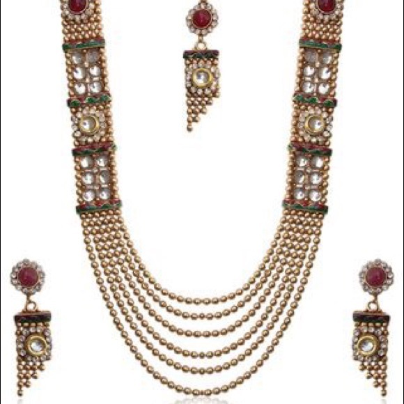 Jewelry - New Stone embellished Kundan necklace set Indian